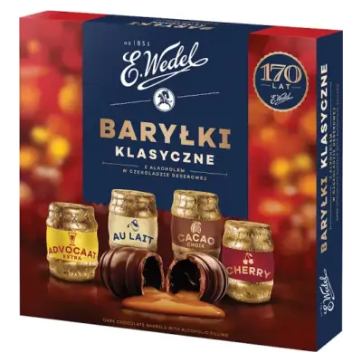 Шоколадні цукерки (Бочки) з лікером E.Wedel Barylki Klasyczne 200 г Польща