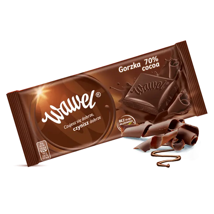 Шоколад чорний гіркий 70% Wawel Gorzka 70% cocoa 100 г Польща