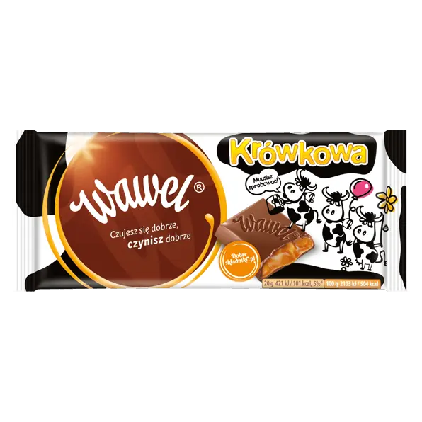 Шоколад молочний з карамеллю Wawel Krowkowa 100 г Польща