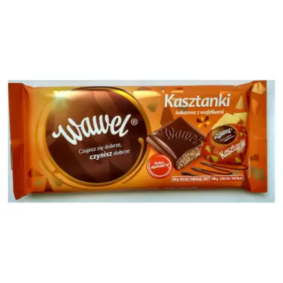 Шоколад какао з вафельками Wawel Kasztanki 100 г Польща
