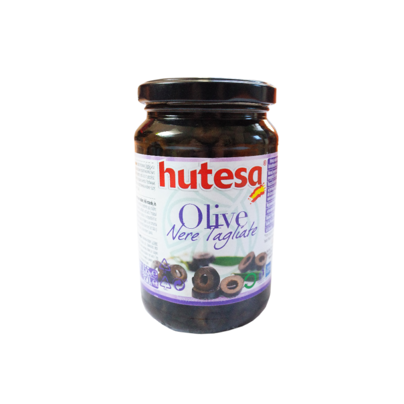 Іспанські чорні оливки нарізані Hutesa 350г Іспанія
