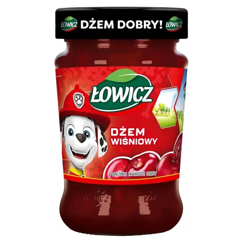 Джем вишневий із низьким вмістом цукру Lowicz 260 г Польща