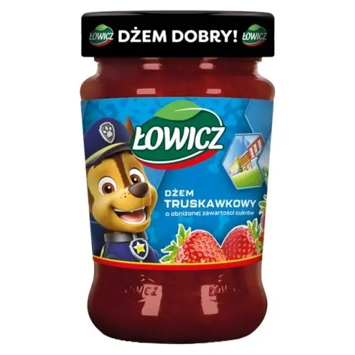Джем клубничный с низким содержанием сахара Lowicz 260г  Польша