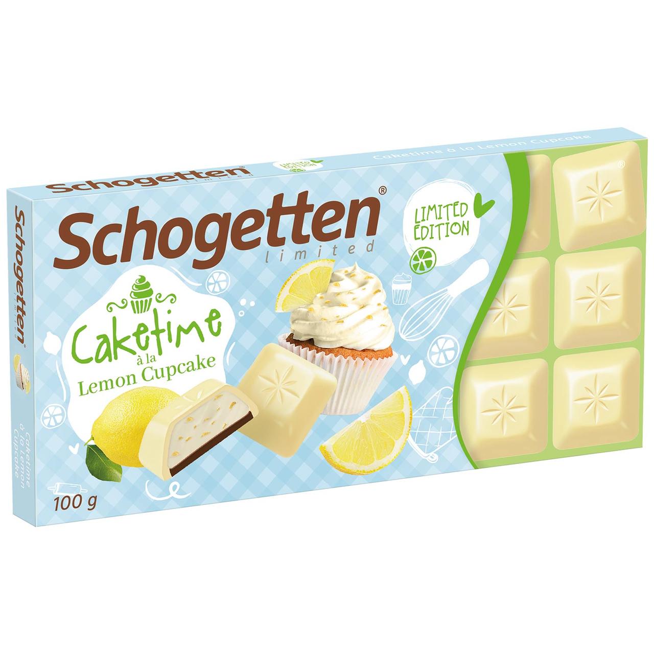 Шоколад білий з лимонним кремом та бісквітом Schogetten Cakefime a la Lemon Cupcake 100г Німеччина