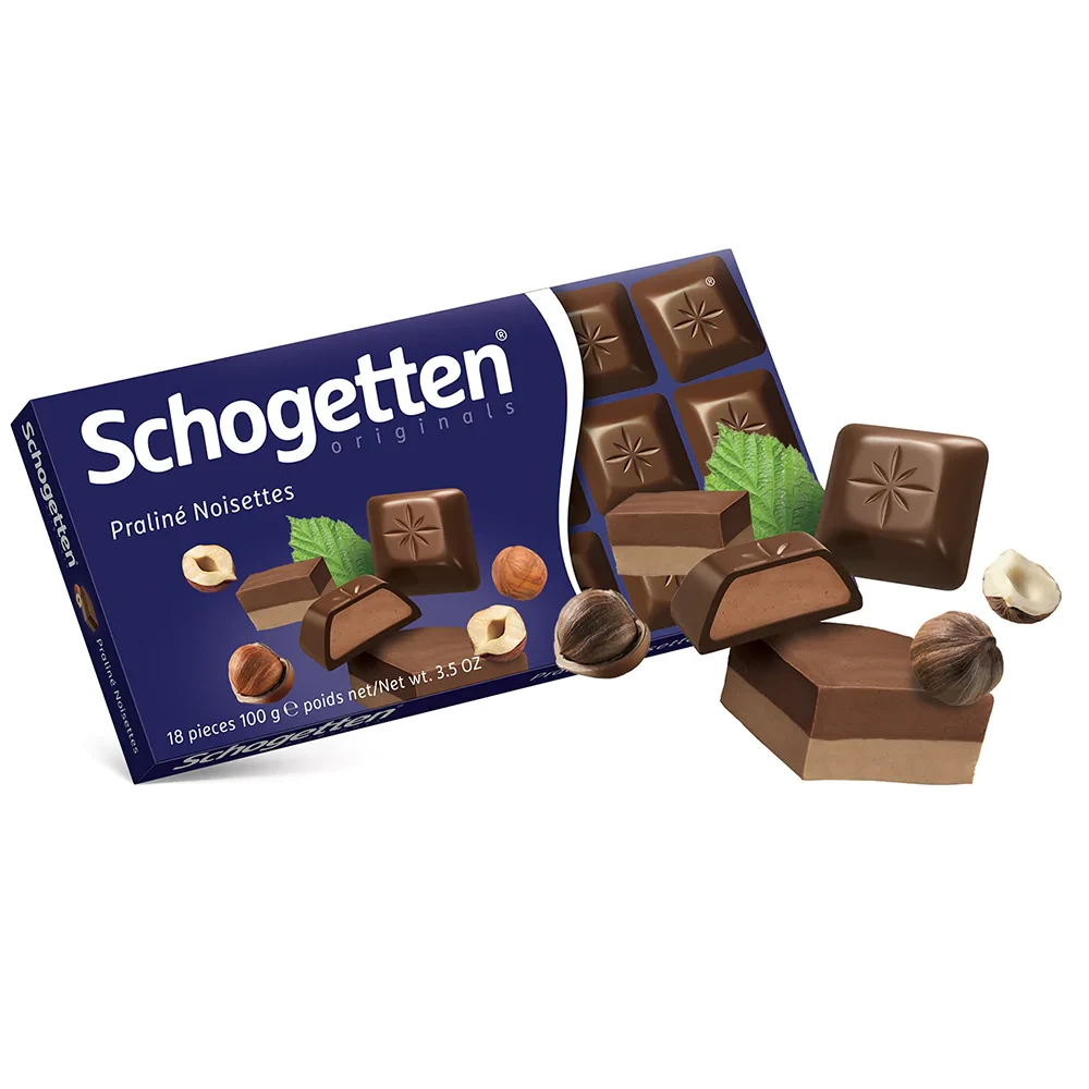 Шоколад "Schogetten Praline Noisettes" (Шогетний з горіховим праліне), Німеччина, 100 г