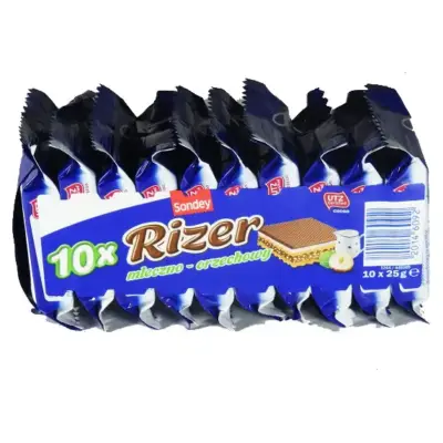 Вафлі з молочно-горіховою начинкою Sondey Rizer (10x25г) 250г Польща