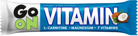 Протеїновий батончик 7 вітамінів з кокосом GO ON Vitamin L-Carnitine 50г Польща