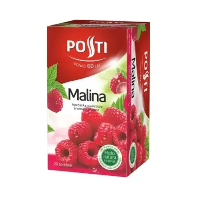 Чай фруктовий із ягодами малини пакетований Posti (20 пакетиків по 2 г) 40 г Польща