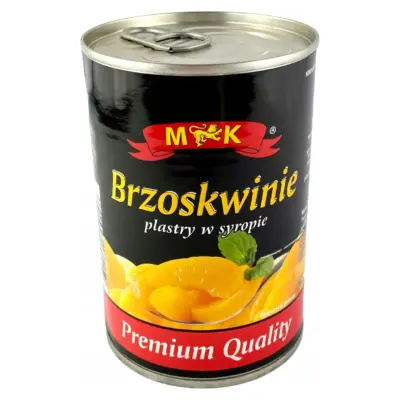 Персик шматочками в легкому сиропі M&K Brzoskwinie 420г Польща
