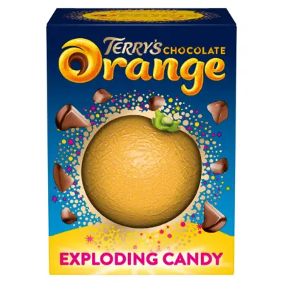 Шоколадний апельсин з карамеллю, що вибухає, Terrys Chocolate Orange Exploding Candy 147г Франція