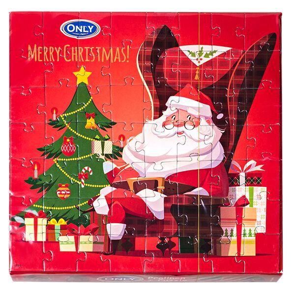 Цукерки із молочного шоколаду з молочною начинкою + пазли Only Merry Christmas 120г Австрія