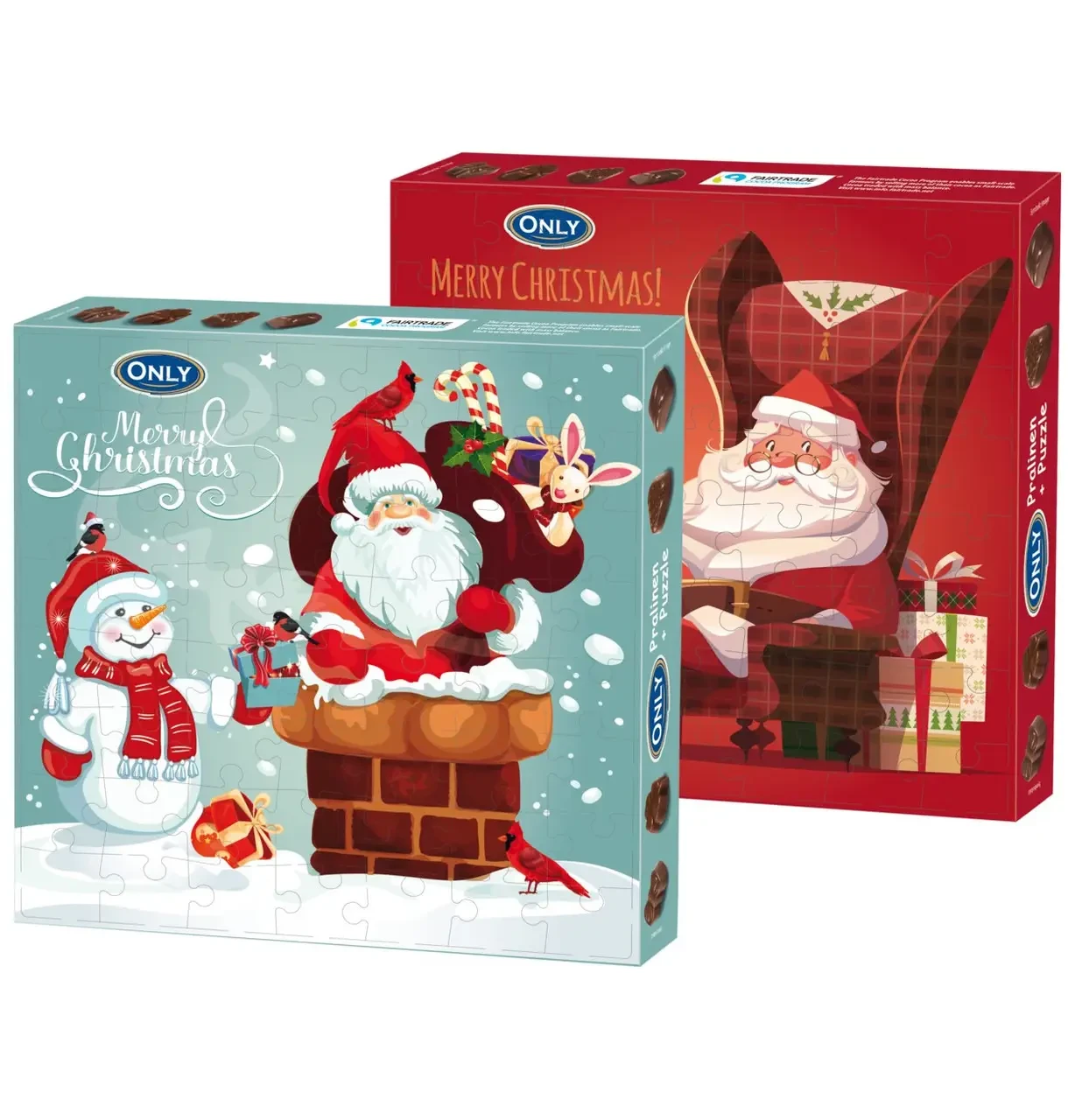 Цукерки з молочного шоколаду з молочною начинкою + пазли Only Merry Christmas 120 г Австрія