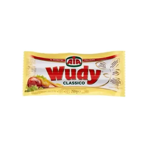 Cосиски БЕЗ ГЛЮТЕНА, БЕЗ ПОТУЖЕННЯ Й ЛАКТОЗИ Wudy Classico AIA 500 г Італія
