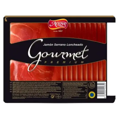 Хамон нарізка БЕЗ ГЛЮТЕНУ JAMON SERRANO Gourmet Arroyo 250г Іспанія