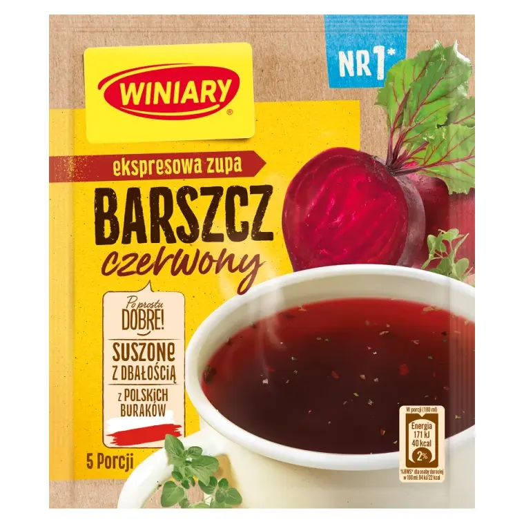 Червоний борщ швидкого приготування Winary Barszcz Czerwony (5 порцій) 60 г Польща