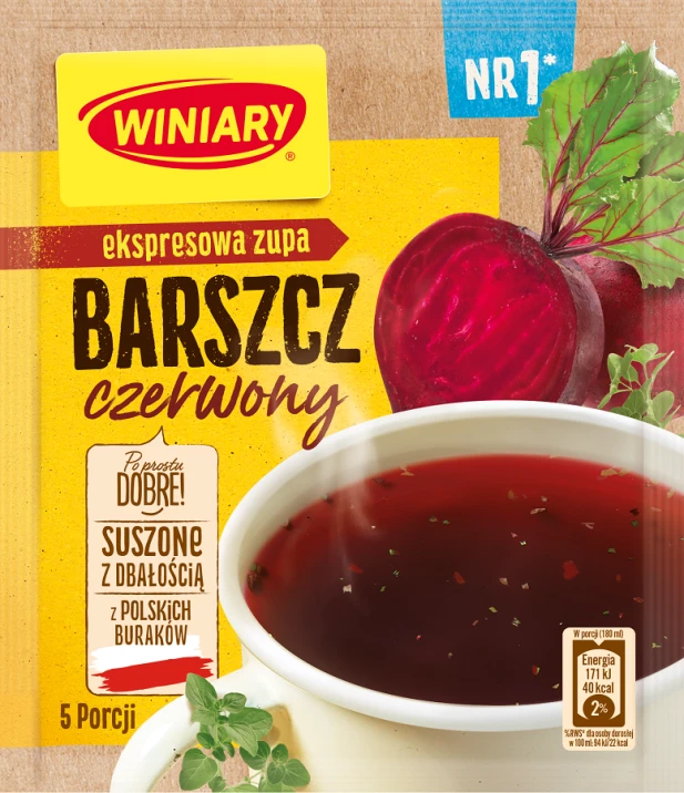 Червоний борщ швидкого приготування Winary Barszcz Czerwony (5 порцій) 60 г Польща