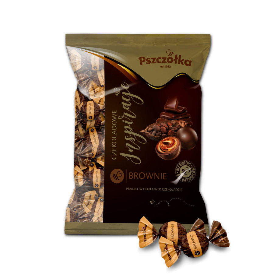 Шоколадні цукерки з начинкою Брауні Pszczolka Chocolate pralines Brownie 1 кг Польща