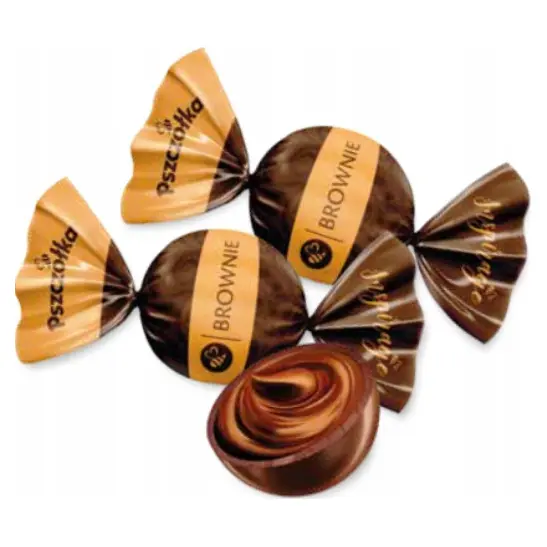 Шоколадні цукерки з начинкою Брауні Pszczolka Chocolate pralines Brownie 500 г Польща