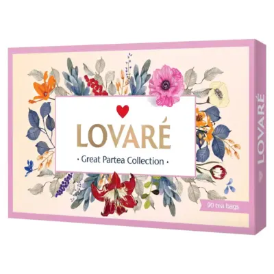 Чай Lovare Асорті TEA COLLECTION GREAT PARTY 18 видів по 5 пакет (90 шт.) 120 г