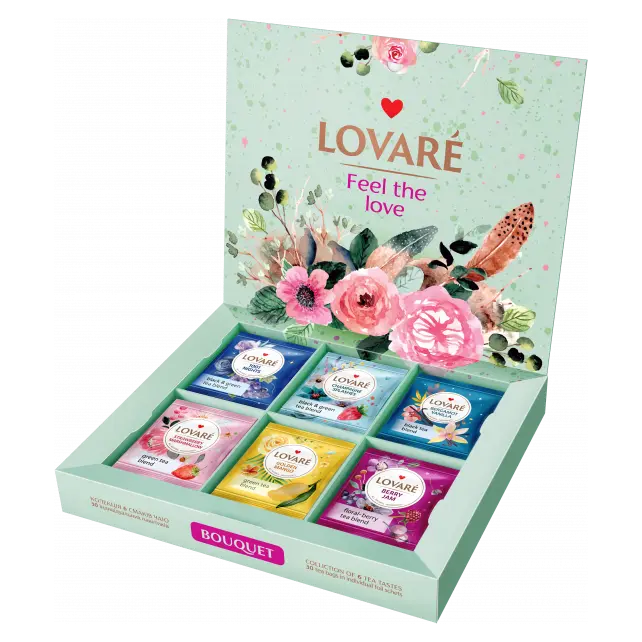 Чай Lovare Асорті “Букет” Bouquet 6 видів по 5 пакетів (30 шт.) у сумочці