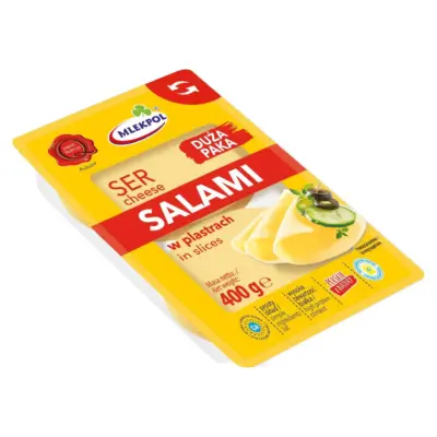 Сир у пластинках Mlekpol Salami 400 г Польща