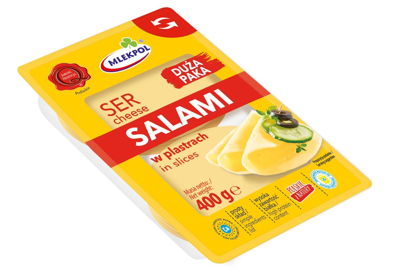 Сир у пластинках Mlekpol Salami 400 г Польща