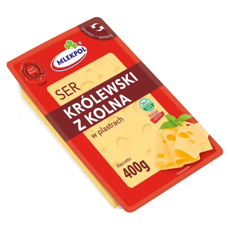 Сир у пластинках Mlekpol Krolewski z kolna 400 г Польща