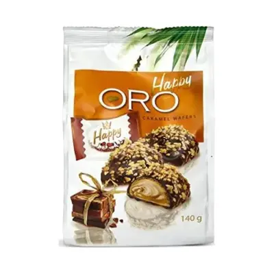 Цукерки вафельні карамельні Happy ORO 140 г Польща