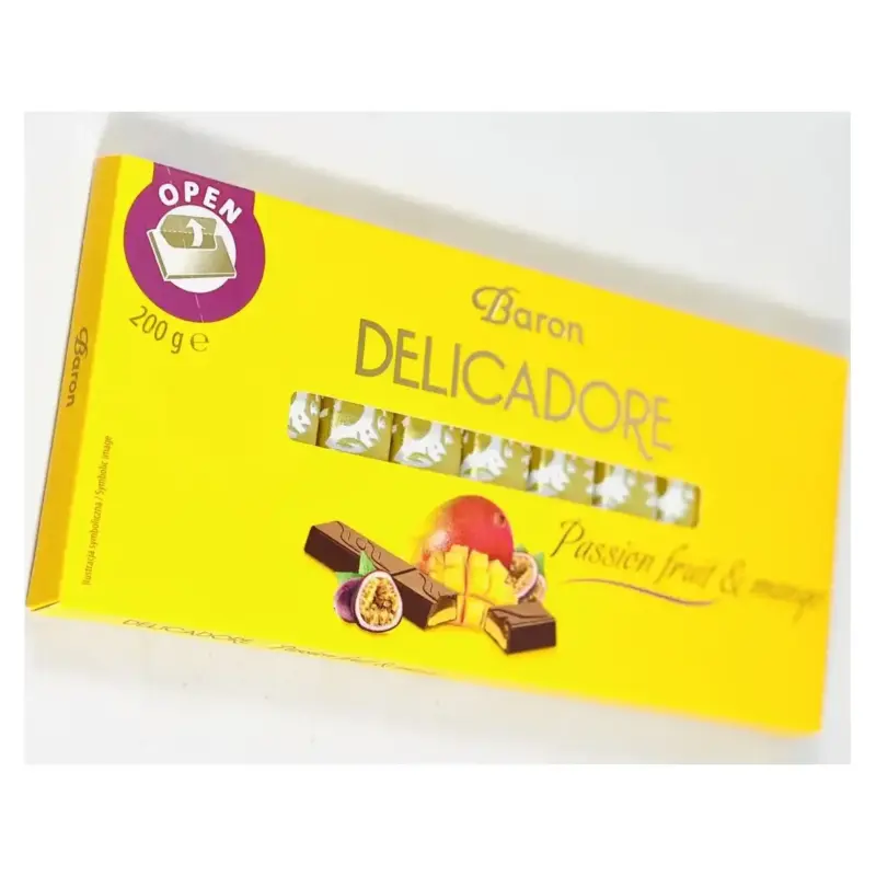 Шоколад молочний Маракуя та Манго Delikador Baron PASSION FRUIT&MANGO Польща 200 г