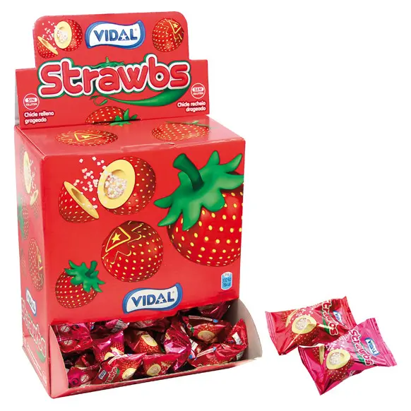 Жувальні гумки БЕЗ ГЛЮТЕНА Vidal Strawbs (200шт х 5 г) Іспанія
