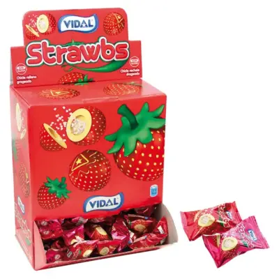 Жувальні гумки БЕЗ ГЛЮТЕНА Vidal Strawbs (200шт х 5 г) Іспанія