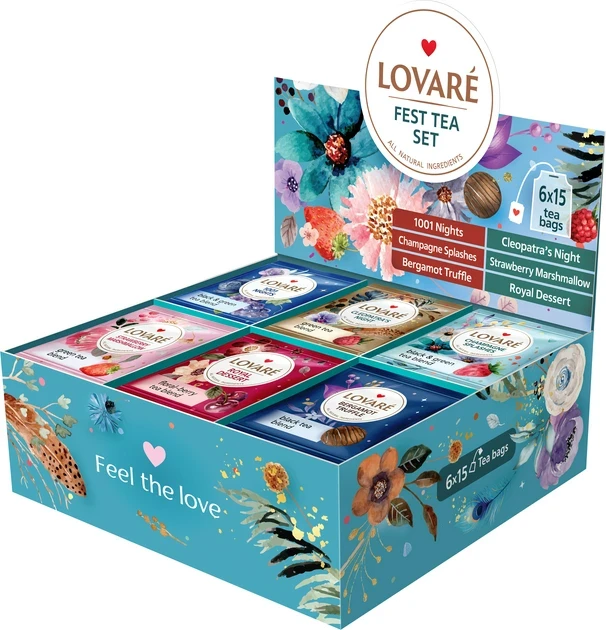 Чай колекційний "6 смаків" Lovare Fest Tea Set (6 х 15шт) 157,5г