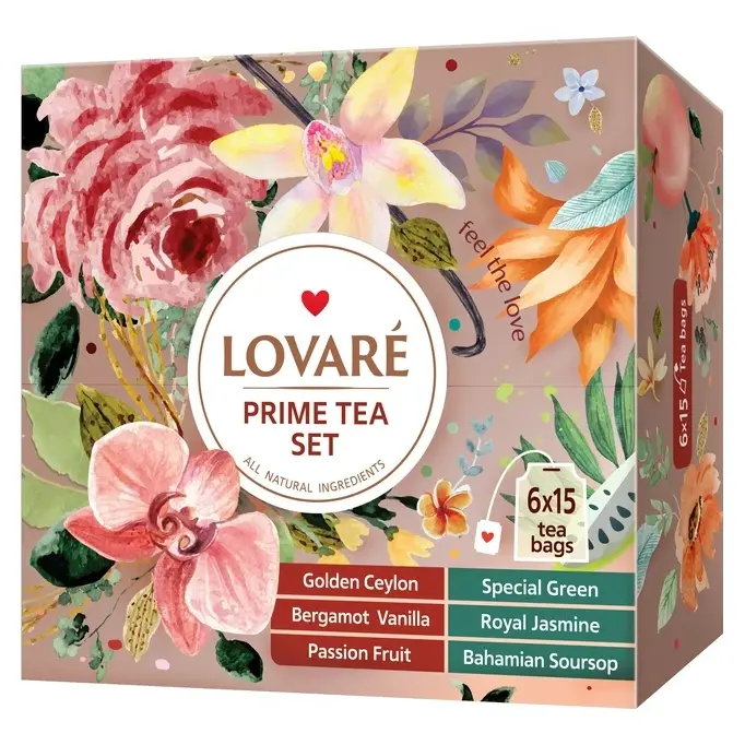 Чай колекційний “6 смаків” Lovare Prime Tea Set (6 х 15шт) 157,5г