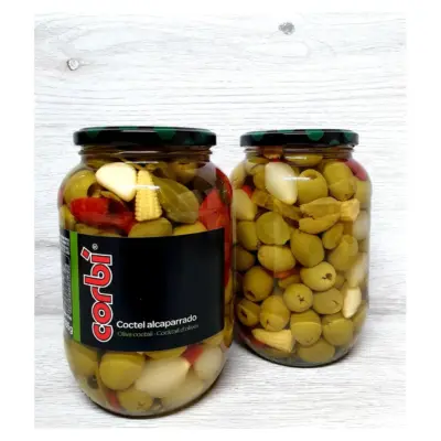 Оливки зелені без кісточки Corbi Coctel Alcaparrado 835/480 г Іспанія