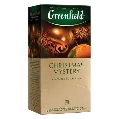Чай чорний із прянощами та ароматом цитрусових Greenfield «Christmas Mystery» (25 пакетиків х 1.5г) 37.5г
