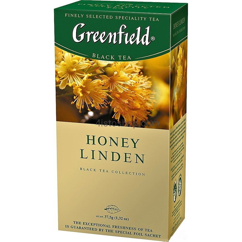 Чай чорний з ароматом липи та меду Greenfield Honey Linden (25 пакетиків х 1.5г) 37.5г