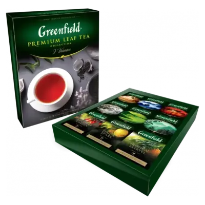 Набір із 9 сортів чаю Greenfield «Premium Leaf Tea» 390г