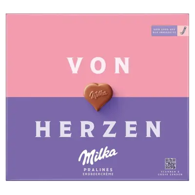 Шоколадні цукерки Праліне з кремом "Від серця" Milka Happy Von Herzen 110 г Швейцарія
