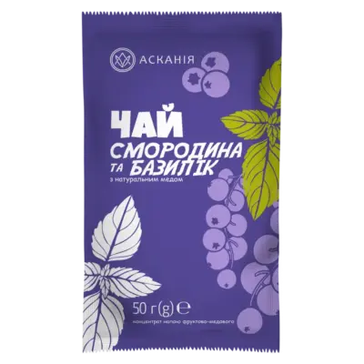 Концентрат фруктово-медового напою Чай смородина та базилік Асканія-Пак 50г Україна