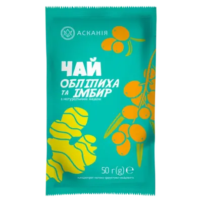 Концентрат фруктово-медового напою Чай обліпиха та імбир Асканія-Пак 50г Україна