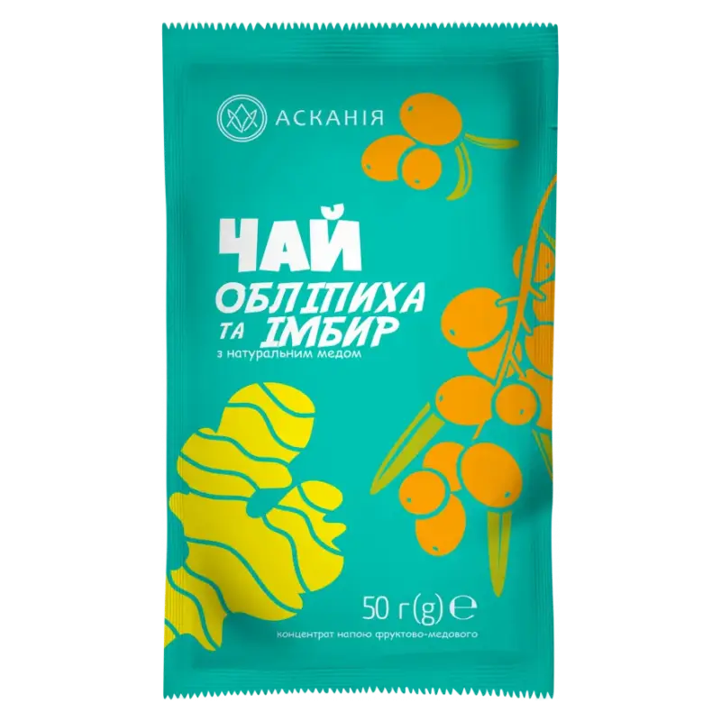 Концентрат фруктово-медового напою Чай обліпиха та імбир Асканія-Пак 50г Україна