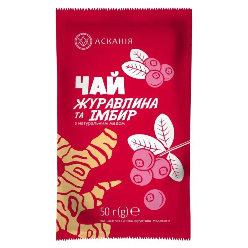 Концентрат фруктово-медового напою Чай журавлина та імбир Асканія-Пак 50г Україна