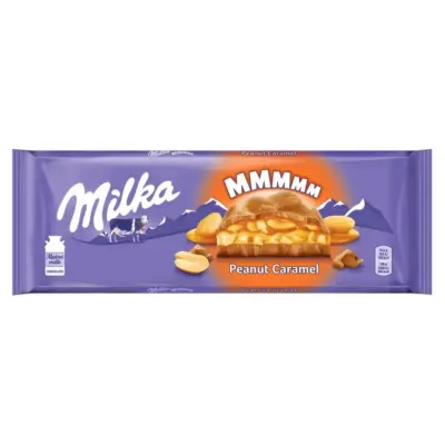Шоколад Milka Peanut Caramel (c карамеллю і арахісом) Швейцарія 276г