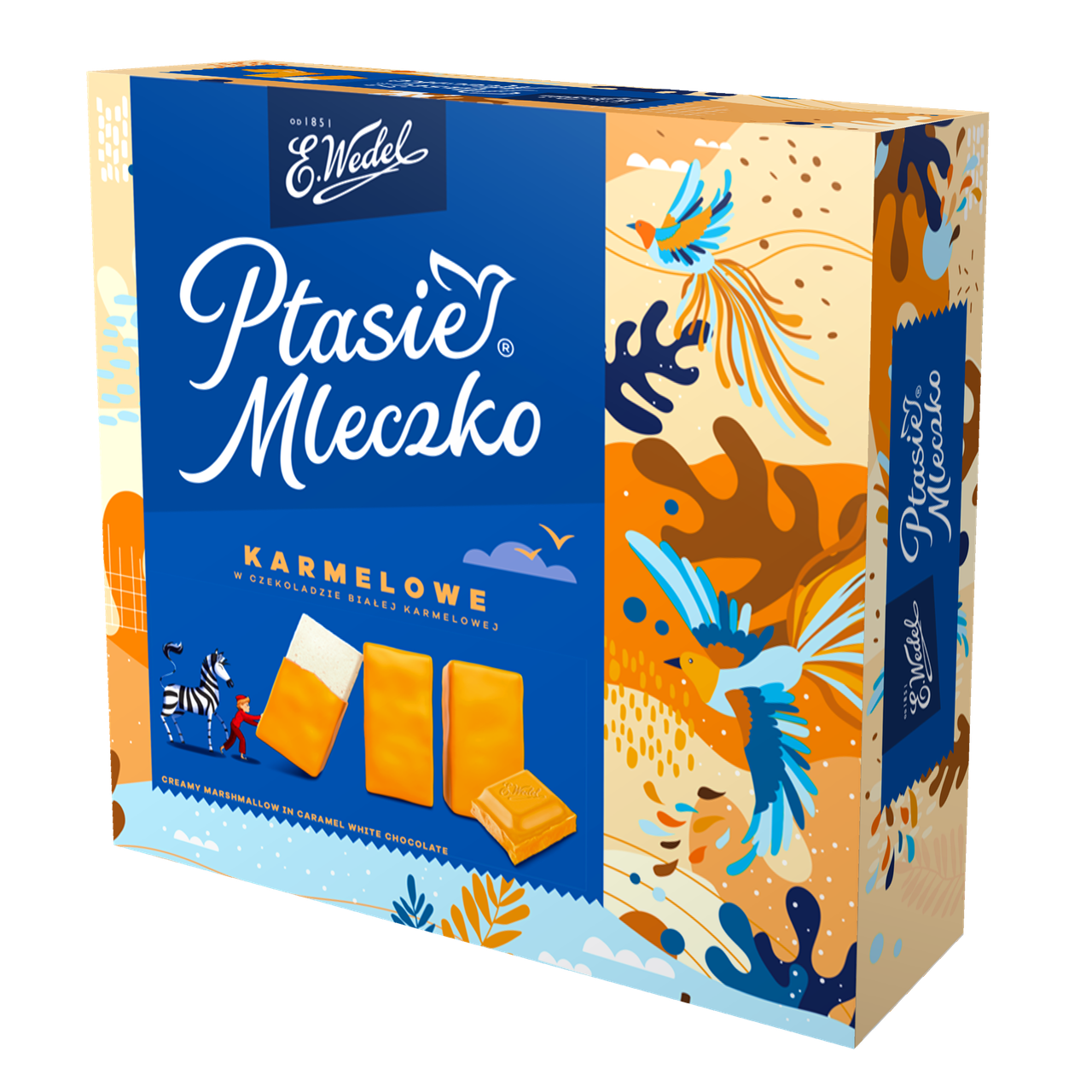 Цукерки пташине молоко у білому карамельному шоколаді E.Wedel Ptasie Mleczko 340г Польща