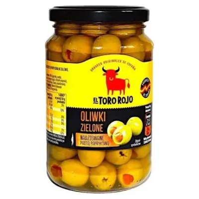 Оливки зелені з паприкою без кісточки El Toro Rojo Oliwki Zielone 340 г Польща