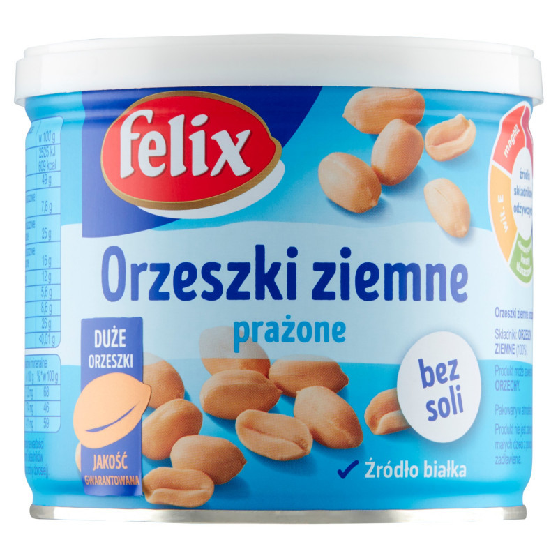 Арахіс смажений БЕЗ ЖИРА БЕЗ СОЛІ Felix Orzeszki ziemne 140 г ж/б Польща