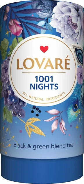 Чай чорний та зелений з фруктами та пелюстками квітів Lovare 1001 Ніч 80г Україна