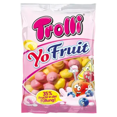 Цукерки желейні з фруктовою начинкою Trolli Yo Fruit 200г Німеччина