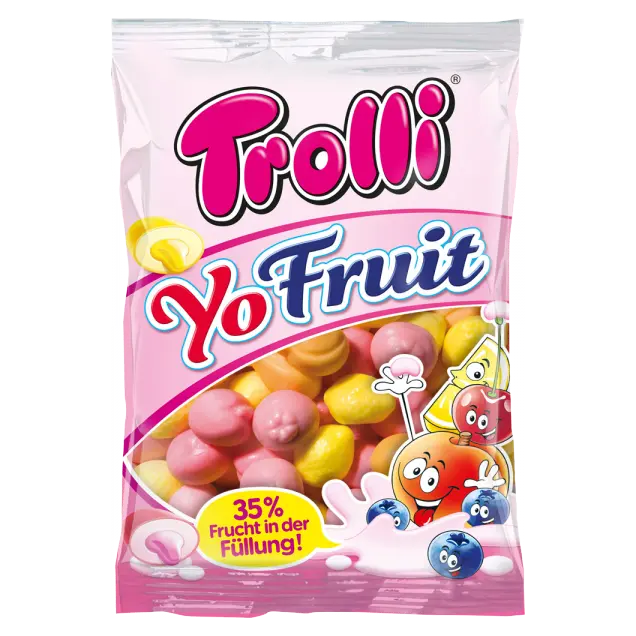 Цукерки желейні з фруктовою начинкою Trolli Yo Fruit 200г Німеччина