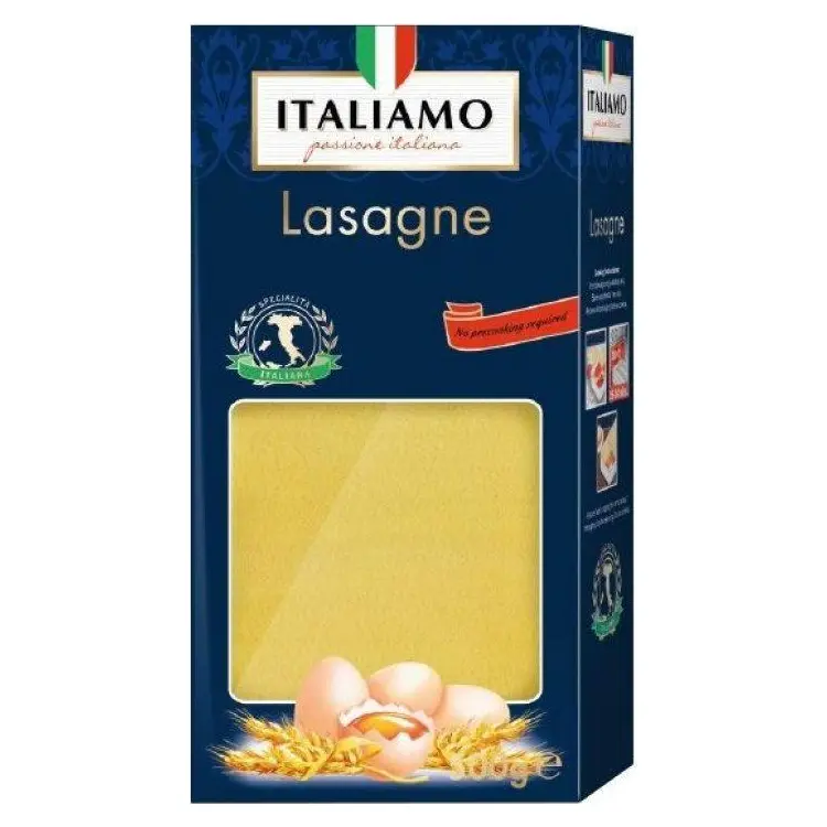 Макаронні вироби Листи для Лазаньї ITALIAMO Lasagne 500г Італія